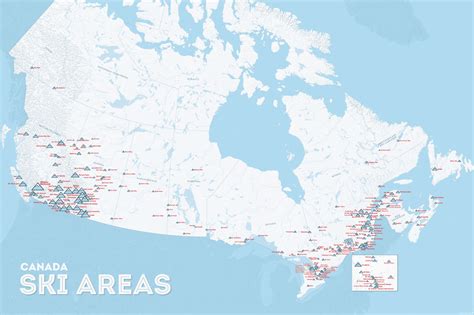 Canada Ski Resorts Map 24x36 Poster - Best Maps Ever