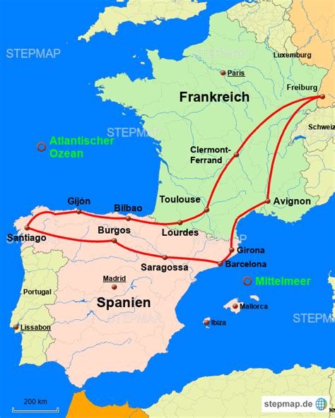 StepMap - Jakobsweg - Landkarte für Deutschland