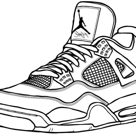 Air Jordan Shoes Coloring Pages - Mitraland | Easy drawings, Air ...