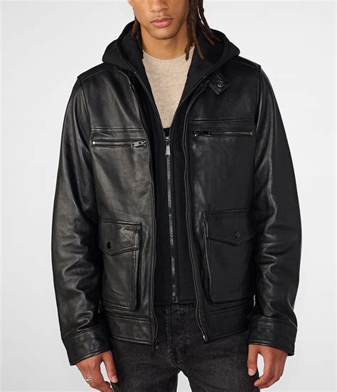 Adrian Leather Jacket With Hood