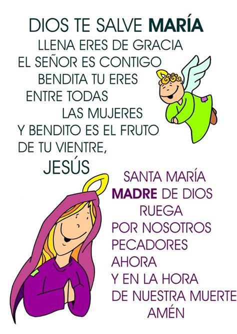 dios te salve maria para niños – Szukaj w Google | Oraciones para niños ...