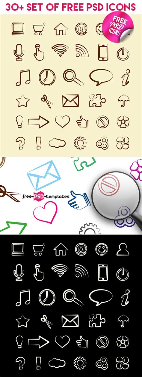 30+ Set of Free PSD Icons on Behance