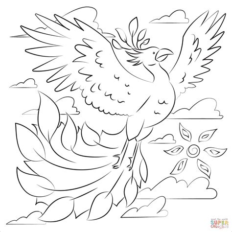 Dibujo de Fénix para colorear | Dibujos para colorear imprimir gratis