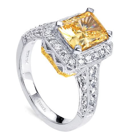 Yellow Diamond Halo Ring #65 - Seattle Bellevue | Joseph Jewelry