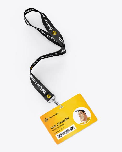 Horizontal ID Card Mockup - Half Side View - Free Download Images High ...