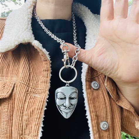 Anonymous Mask Exaggerated Hacker Cyberpunk Mask... - Depop