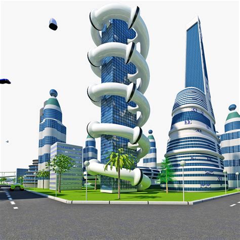 3d model futuristic city