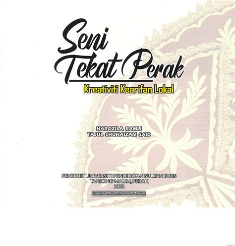 SENI TEKAT PERAK KREATIVITI KEARIFAN LOKAL