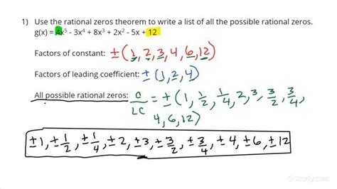 How to Find All Possible Rational Zeros Using the Rational Zeros ...