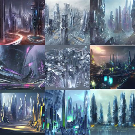 futuristic city, concept art | Stable Diffusion