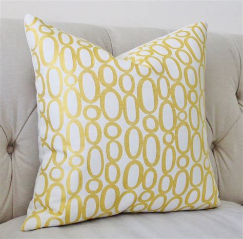 Modern Yellow Pillow Cover Yellow Geometric Decorative