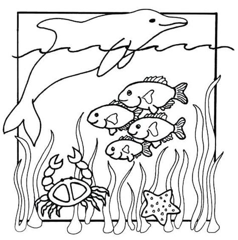 Under the Ocean Coloring Page - Free Printable Coloring Pages for Kids