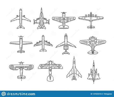 Modern Types of Planes - Vector Illustration