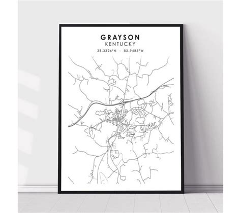 Grayson Map Print Grayson Kentucky Map Print Grayson | Etsy