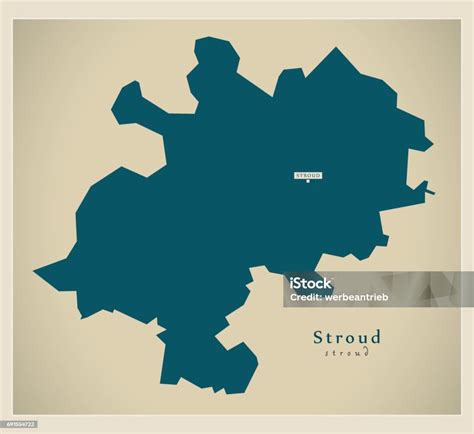 Modern Map Stroud District Uk Stock Illustration - Download Image Now ...