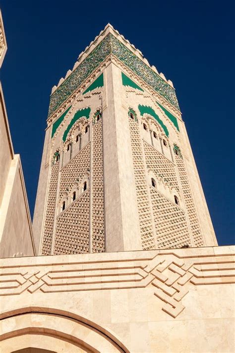 Hassan II Mosque Minaret, Casablanca, Morocco Stock Image - Image of ...