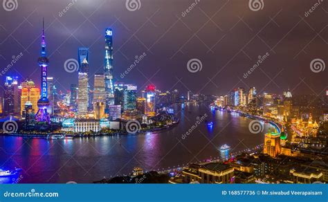 Aerial View Shanghai City Skyline and Skyscraper, Shanghai Modern City ...