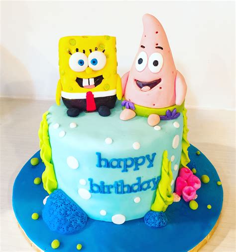 Spongebob and Patrick Themed Cake | Spongebob cake, Cake creations ...