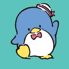 a cartoon penguin with a bow on its head