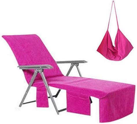 Lounge Chair Towel Covers with Side Pockets，Microfiber Chaise Beach ...