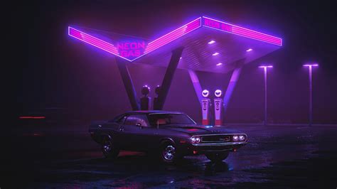 Car, Neon, Night, Digital Art, 4K, #8.276 Wallpaper PC Desktop