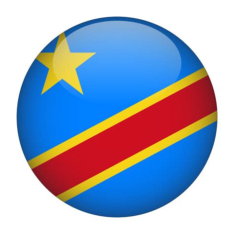 Democratic Republic of the Congo 3D Rounded Flag with Transparent ...