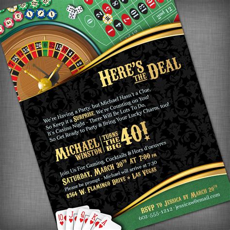 Casino Theme Invitation for Birthday Party Casino/Game Night | Etsy ...