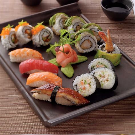 The Variety Sushi Platter with Solsitce Roll presented in the Celebrity ...