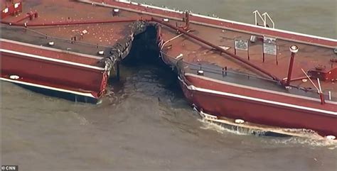 Tanker crashes into tugboat pushing 2 barges near Texas, causes 25,000 ...