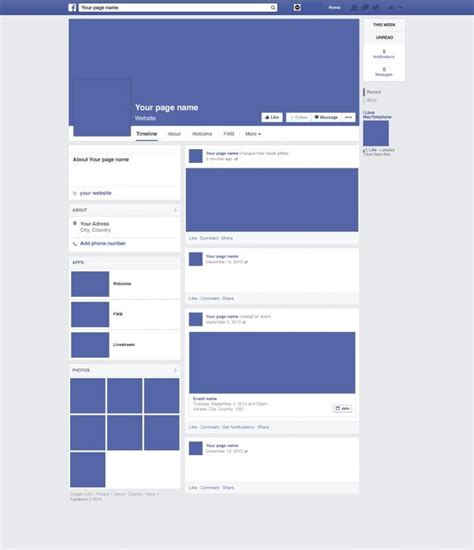 Facebook Page Template | Facebook profile template, Facebook post ...