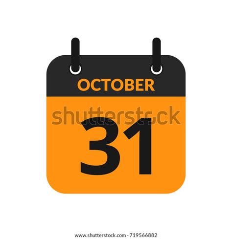 Flat Icon Calendar 31st October Isolated Stock Vector (Royalty Free ...