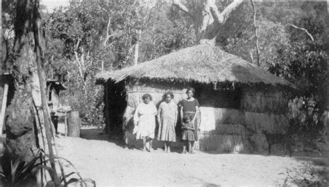 Yarrabah Aboriginal People and Hut Photographer: Cairns Historical ...