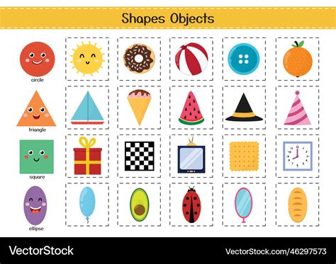 Shapes objects set for kids basic geometric Vector Image