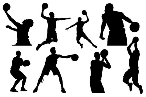 Silhouette Basketball Stencil Sports Graphic by Designood · Creative ...