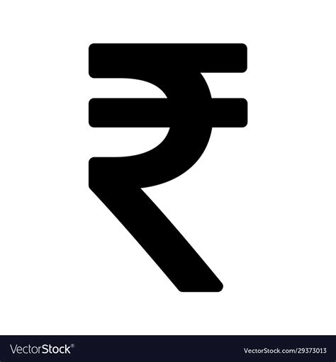 Indian rupee icon symbol isolated on white Vector Image