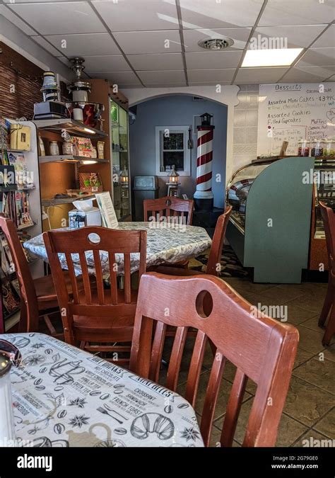 Interior of the Latte Lighthouse Cafe, Berkeley Springs, WV Stock Photo ...