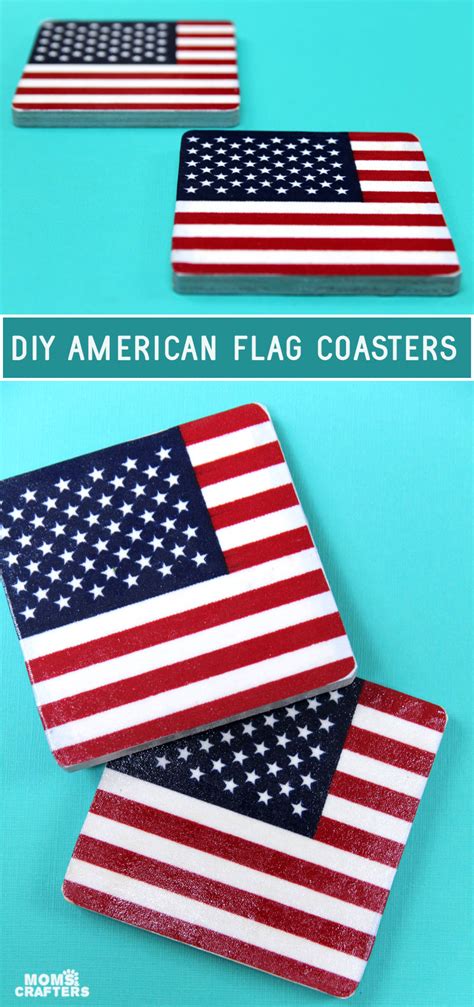 American Flag Coasters - Made from parade flags! * Moms and Crafters