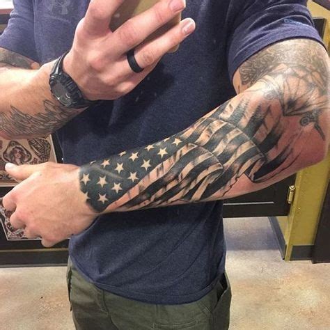 American flag sleeve tattoo American flag tattoos and American flag ...