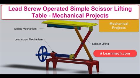 Lead screw Operated Simple Scissor Lifting Table Mechanism - YouTube