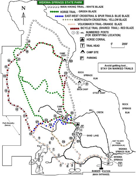 Wekiwa Springs State Park Trail Map - 1800 Wekiwa Circle Apopka Florida ...