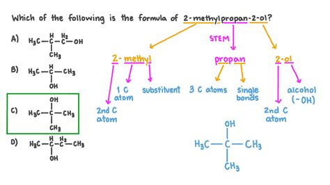 Question Video: Identifying the Correct Structure of 2-Methylpropan-2 ...