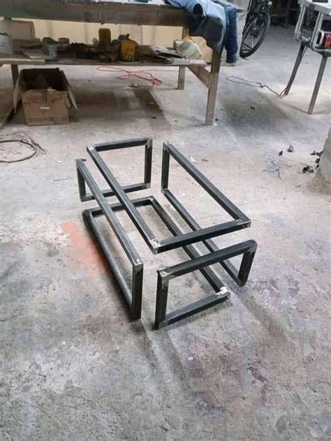 Table frame made from one hollowed squared steel bar : r/DesignPorn