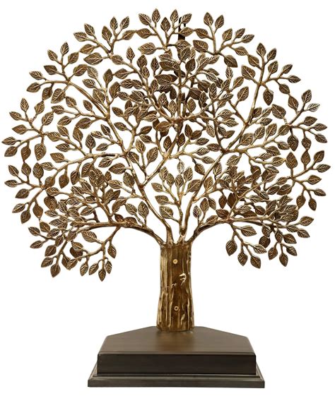 Brass Tree on Wooden Base | Exotic India Art