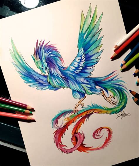 Phoenix Drawing In Color at GetDrawings | Free download