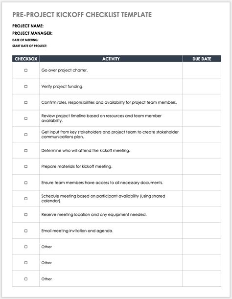 Free Project Kickoff Templates | Smartsheet