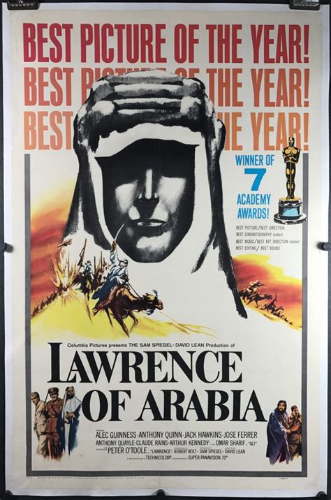 LAWRENCE OF ARABIA, Original Linen Backed Vintage Movie Theater Poster ...