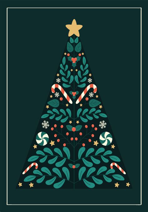 Christmas tree poster - TenStickers