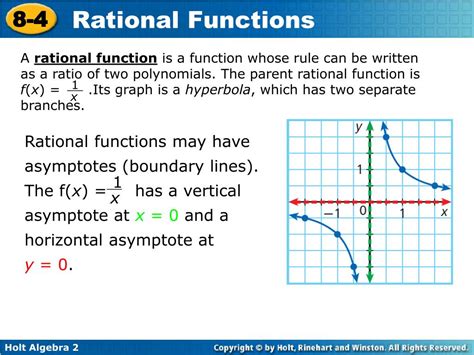 PPT - Rational functions may have asymptotes (boundary lines). The f( x ...