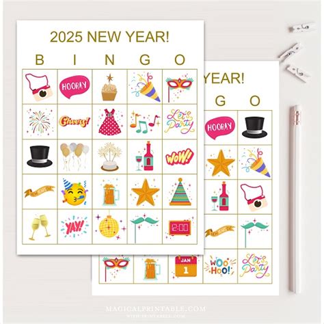 100x Happy New Year Bingo Cards – Printabell • Express