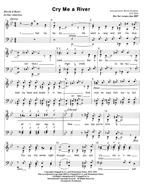 Cry Me A River Sheet Music | Linton White | SSAA Choir